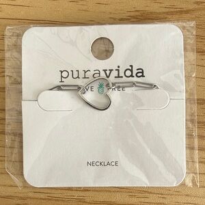 Pura Vida Silver Heart Paperclip Necklace NWT